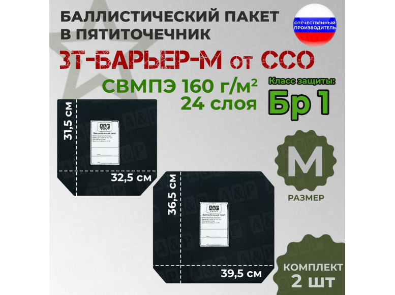 Баллистический пакет для пятиточечника ЗТ-БАРЬЕР-М от ССО. Класс защитной структуры Бр 1.