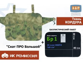 Пятиточечник тактический "Скат ПРО Большой" с баллистическим пакетом Бр 1. Цвет: A-TACS FG.
