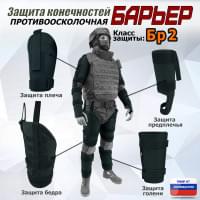 Комплект противоосколочной защиты "Барьер". Класс защиты Бр 2. Цвет: черный.