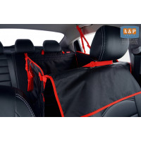 Автогамак Happy Dog Premium (Хэппи Дог Премиум). На половину сиденья. Цвет: черный с красной окантовкой.