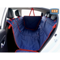 Автогамак Happy Dog Premium (Хэппи Дог Премиум). Цвет: синий с красной окантовкой.