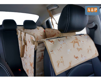 Автогамак Happy Dog Premium (Хэппи Дог Премиум). На 1/3 заднего сиденья. Цвет: выставка собак.