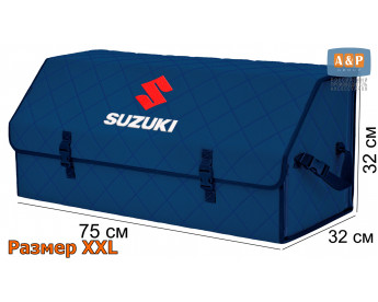 Саквояж "Союз" в багажник Suzuki (Сузуки), размер XXL. Цвет: синий с синей прострочкой Ромб.